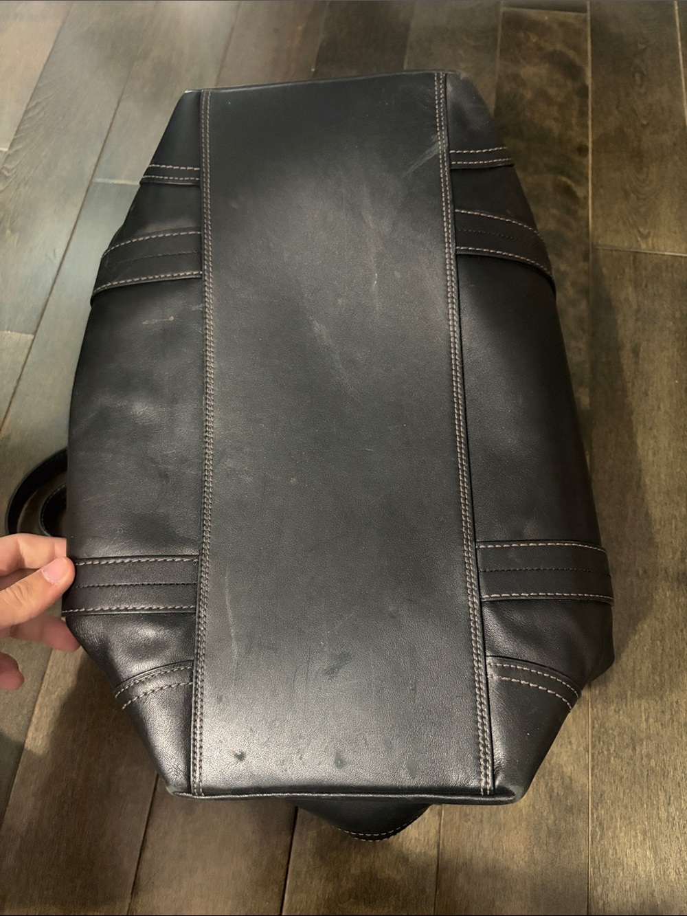 Coach Black Leather Tote Bag with Double Straps - Picture 6 of 6